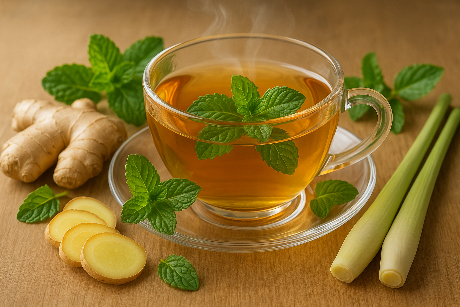 ginger mint and lemon grass tea